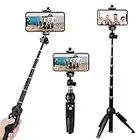 Selfie Stick Portable 40 Inch Aluminum Alloy Selfie Stick Phone Tripod with Wireless Remote Shutter Compatible with All Cell Phones for Selfie/Video Recording/Photo/Live Stream/Vlog