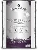 Slumberdown Wonderfully Warm Electric Blanket Single - 9-Heat Settings Luxury Fleece Heated Blanket for Bed with Auto Timer - Easy Fit, Comfortable, Machine Washable (135cm x 60cm)