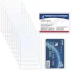 wisdompro 10 Pack Plastic Credit Card Holder Protector Sleeves, 6 Mil Soft and Flexible Clear PVC Wallet Size Slot for NHS Vaccination Card, Bank Medicare Card, Social Security Card, Drivers License