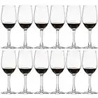 UMI UMIZILI 12 Ounce - Set of 12, Classic Durable Red/White Wine Glasses For Party