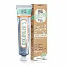 Dr. Ginger's Coconut Oil Toothpaste with White Activated Charcoal, All-Natural Whitening Brightening Power, Enamel-Safe, Reduces Plaque & Gum Sensitivity, Fluoride-Free, Coconut Mint Flavor, 4oz, 1ct