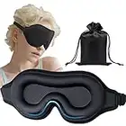 Sleep Eye Mask for Women Men 3d, No Pressure Eye Mask for Eyelash Extension, Blackout Sleep Mask with Adjustable Strap, Breathable & Soft Eye Covers for Sleeping,Travel, Yoga, Airplane,Black