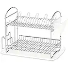 SimpleHouseware Dish Drying Rack with Drainboard, Chrome