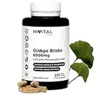 Ginkgo Biloba 6000mg 210 capsule vegane per 7 mesi. 100% Naturale con il 24% di Flavonoidi e 6% di Terpeni. Potente antiossidante che migliora la memoria, la concentrazione e la circolazione sanguigna