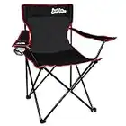 just be... Folding Camping Chair for Adults and for Kids Lightweight Foldable Chair Suitable for Outdoors. Chairs for the Beach, Lawn, Camp, Fishing Trip and Garden - Black with Red Trim