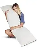 Snuggle-Pedic Long Body Pillow for Adults - Big 20x54 Pregnancy Pillows w/Shredded Memory Foam & Bamboo Cooling Pillow Cover - Cuddle Pillow for Bed, Firm Maternity Side Sleeper Pillow Insert to Hug