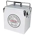 Coors Light Retro Ice Chest Cooler with Bottle Opener 13L (14 qt), 18 Can Capacity, White and Silver, Vintage Style Ice Bucket for Camping, Beach, Picnic, RV, BBQs, Tailgating, Fishing