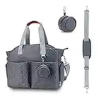 SONARIN Multifuncional Elegante Bolsa de Pañales para Bebés,Gran Capacidad Impermeable Materna Messenger Bolsos Bandolera Bolsa de Viaje para Pañales con Bolsa de Chupete(Gris Oscuro)