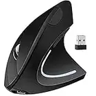 BOMENYA Ergonomic Mouse, Vertical Wireless Computer Mouse 2.4G with Portable, Cordless, Silent Ergonomic Mouse Rechargeable & USB Receiver, 3 Adjustable DPI, 6 Buttons-Optical for PC Desktop MacBook