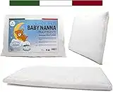 Almohada Bebe (100% Made In Italy Y Oeko-Tex®) - Cojin Bebe 40x60 Cm - Almohada Cuna Fina, Transpirable Y Antiácaros con Funda De Algodón 100%