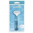 Gillette Venus Smooth Lametta Donna, 1 Manico e 2 Lamette da 3 Lame per Rasoio Donna, Rasatura Veloce ed Efficace