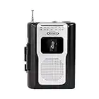 Jensen Retro Portable AM/FM Radio Personal Cassette Player Compact Lightweight Design Stereo AM/FM Radio Cassette Player/Recorder & Built in Speaker (Black)