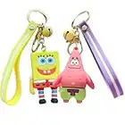 NC ZHUYAO Llavero,2 Piezas Llavero Spongebob Colgante,Romántico Parejas Llaveros Nuevo Hogar Llaveros Llavero Set Personalidad para Llaves de Casa y Coche para la