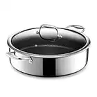 HexClad 6.5-Litre Hybrid Stainless Steel Deep Sauté Pan Fryer with Lid, Easy Cool Handles, Non-Stick Pan, Easy to Clean, Oven Safe - Perfect for Deep Frying, Braising, and Poaching