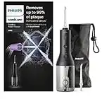 PHILIPS Sonicare Cordless Power Flosser 3000 Oral Irrigator with Quad Stream Technology and Pulse Waves, HX3806/33-2022 Version, Black