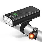 EBUYFIRE USB Rechargeable Bike Light Set, Ultra Bright LED Bike Lights Front and Back, 3 Light Mode, Most Powerful Bicycle Headlight and Taillight for Cycling, Fits All Bikes (3000lumens)