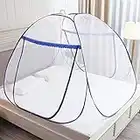 Mosquiteras desplegables para camas dobles, cremalleras de doble puerta mosquiteras portátiles para carpas instalación rápida y fácil sin productos químicos sin ganchos