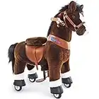 PonyCycle Authentic Horse Ride on Toy for Toddlers Boy Toys(with Brake/ 30" Height/Size 3 for Age 3-5) Giddy up Riding Horse Rocking Horse Rides Chocolate Brown Ux321