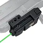 SOLOFISH Tactical Green Laser Sight Magnetic USB Rechargeable for Pistol Handgun Rifle, Low Profile Green Beams for Guns, Shockproof Green Dot Sight Compatible with Glock 17 19, Beam: Class IIIA, 5mW