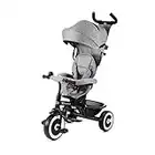 Kinderkraft Triciclo ASTON, Bicicletta, Passeggino con Maniglione, Accessori, per Bambini da 9 Mesi fino a 5 Anni, Grigio