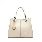 DEERWORD Femme Sac a Main Sacs à Bandouliere Portés épaule Feminin Cabas Original PU Cuir 3001 1pc ensemble Blanc