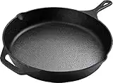 KICHLY Pre-Seasoned Cast Iron Skillet - Frying Pan - Safe Grill Cookware for Indoor & Outdoor Use - 12.5 Inch (32 cm) Cast Iron Pan