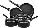 Amazon Basics 8-Piece Non-Stick Kitchen Cookware Set, Pots and Pans