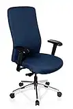 hjh OFFICE 710910 chaise de bureau XXL, fauteuil de direction de haute qualité HEAVY CHAIR bleu, avec accoudoirs, dossier ergonomique, inclinable avec support lombaire intégré, 150 kg, conception robuste