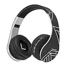 PowerLocus Cuffie Wireless Bluetooth, Cuffie Senza Fili Over Ear con Microfono Hi-Fi Audio Stereo, Pieghevoli, Cuffie Wireless e Cablate, Micro SD/TF per Ufficio/Adulti/Telefono/PC/TV (Nero/Argento)