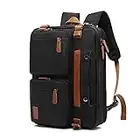 MOLNIA Classic 3 in 1 Laptop Backpack, Business Briefcase for men, Convertible Backpack Messenger Bag Shoulder Bag Handbag Multi-Functional Travel Backpack for Men/Women (Black)