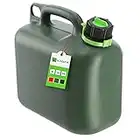 KADAX Tanica per carburante, tanica per benzina con imbuto, tanica di plastica, tanica di ricambio, tanica di riserva per benzina, diesel e altre merci pericolose (verde 6L)