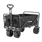 EchoSmile Collapsible Wagon Cart, Outdoor Utility Folding Camping Wagon, Large Capacity Foldable Wagon, Heavy Duty Portable Beach Wagon with All-Terrain Wheels for Sand, Garden, Camping, Shopping