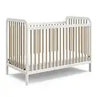 STORK CRAFT Pasadena 3-in-1 Convertible Crib (White with Driftwood), Converts to Daybed and Toddler Bed, Fits Standard Full-Size Mattress, Adjustable Mattress Support Base (04522-571)