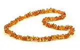 Baltic Amber Necklace for Adults, Genuine Chip Shape Baltic Amber Beads , 19.7inch (Cognac)