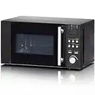 SMETA 800W Combination Microwave Oven and Grill 20L, Countertop Microwave,Grill Power 1200W, Convection Oven 2200W, 9 Auto Cooking Menus, 11 Power Level Easy Clean, Black