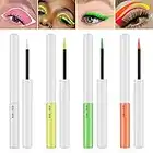 Freeorr 4 Farben Neon Eyeliner Set, Matt Liquid Eyeliner Leuchtender Neon Eyeliner UV Glow Eyeliner, Fluoreszierendes Augengesicht Körperfarbe Makeup Set A