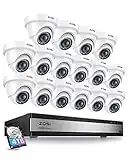 ZOSI H.265+ 1080p 16 Channel Security Camera System,16 Channel CCTV DVR with Hard Drive 4TB and 16 x 1080p Indoor Outdoor Dome Camera, 80ft Night Vision, 105° View Angle, Remote Control, Alert Push