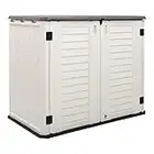 Horti Cubic Horizontal Storage Shed Weather Resistance, Multi-Purpose Outdoor Storage Box for Backyards and Patios, 26 Cubic Feet Capacity for Bike, Lawnmower, Trash Cans, Patio Accessories