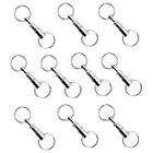 Dokpav 10 PCS Quick Release Keychains, Nickel-Plated Brass Keychains, Detachable Pull Apart Key Rings, Double Spring Split Snap Separate Chain Lock Holder Convenient Accessories for Women Men