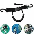 Duyteop Immersioni Fotocamera Cordino, Cordino Spirale Immersioni, Diving Lanyard, per Immersioni Subacquee con Clip Sgancio Rapido Luci per Fotocamere Subacquee, Cinturino Anti Guinzaglio, Nero