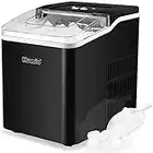 Ice Makers Countertop, KUMIO Ice Machine Maker Countertop 9 Ice Bullet Ice in 8 Mins, 26 lbs in 24 hrs, Self-Cleaning Portable Ice Maker Machine with Scoop and Basket, Black