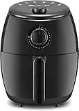 Maxi-Matic Elite Gourmet EAF-0201 Personal Compact Space Saving Electric Hot Air Fryer Oil-Less Healthy Cooker, Timer & Temperature Controls, PFOA/PTFE Free, 1000W, 2.1 Quart, Black