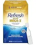 Refresh Optive Mega-3 Lubricant Eye Drops, Preservative-Free, 0.01 Fl Oz Single-Use Containers, 60 Count