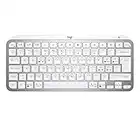 Logitech MX Keys Mini Tastiera Illuminata Wireless, Minimal, Compatta, Bluetooth, Retroilluminata, USB-C, Compatibile con Apple macOS, iOS, Windows, Linux, Android, in Metallo - Grigio chiaro