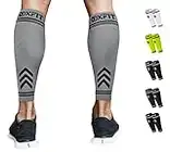 OXFIT Calf Compression Sleeve for Men & Women - Shin Splints Support, Calf Sleeves Ideal for Running, Injury Recovery, Leg Socks, Muscle Cramps - Pair (S, Grey)