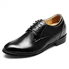 CHAMARIPA Scarpe con Rialzo Interno da Uomo Pelle Che Aumentano l’Altezza Stringate Eleganti Nero Fino a 7,5 cm