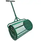 Landzie Lawn & Garden Spreader with Upgraded Side Clasps - 24" x 17" Inch Peat Moss Spreader and Compost Spreader - Heavy Duty Metal Mesh Basket Push Spreader