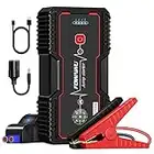 FOWAWU 18000mAh 1500A Booster Batterie Voiture, Démarreur de Voiture Portable Jump Starter (7L Gaz/5.5L Gazole) avec Pinces de Sûreté Intelligentes,USB QC 3.0, Sortie CC 12V,Boussole,Torche LED(Noir)