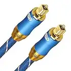 EMK Optical Audio Cable, Audio Cable Digital Toslink Optical Cable S/PDIF Toslink[OPTICAL] Connectors Compatible With Playstation, Sound Bar, Home Theater, Surround Sound Systems (3M, Blue)