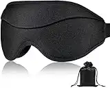 Eye Mask for Sleeping, 3D Sleep Mask, PAERDE Blackout Sleeping Masks for Men and Women,Eye Mask Eyelash Extension, Eyes Cover for Travel Plane Shift Work, Includes Travel Pouch, Black